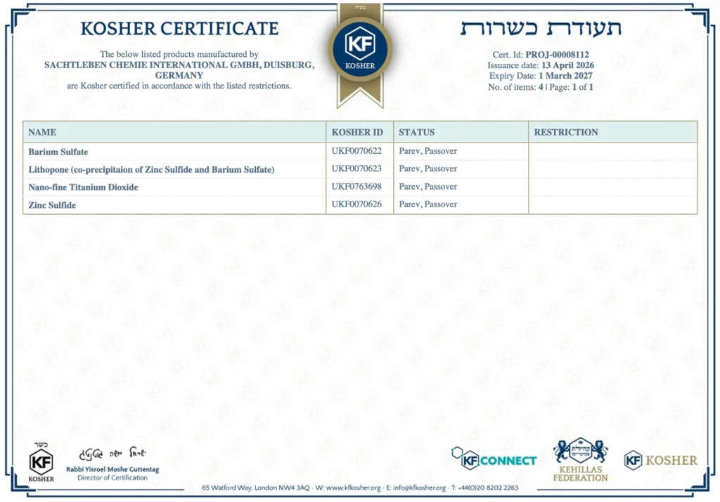 Kosher Certificate 2026